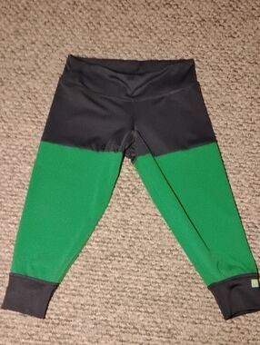 Adidas by Stella McCartney Black and Green Colorblock Leggings